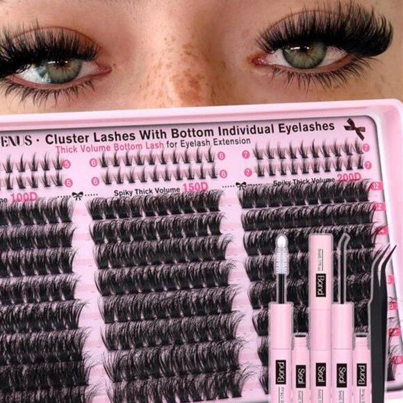 Fluffy Lash Clusters Kit Volume Cluster Eyelash Extensions Kit D Curl - Picture 1 of 7